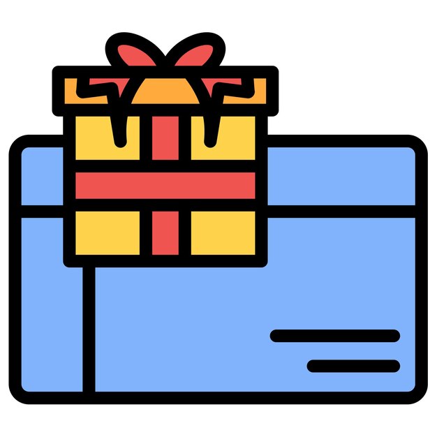 Imagen vectorial del icono de la tarjeta de regalo Se puede utilizar para el comercio electrónico de juegos