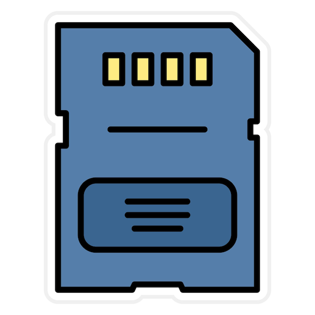 Imagen vectorial del icono de la tarjeta SD Se puede utilizar para computadoras y hardware