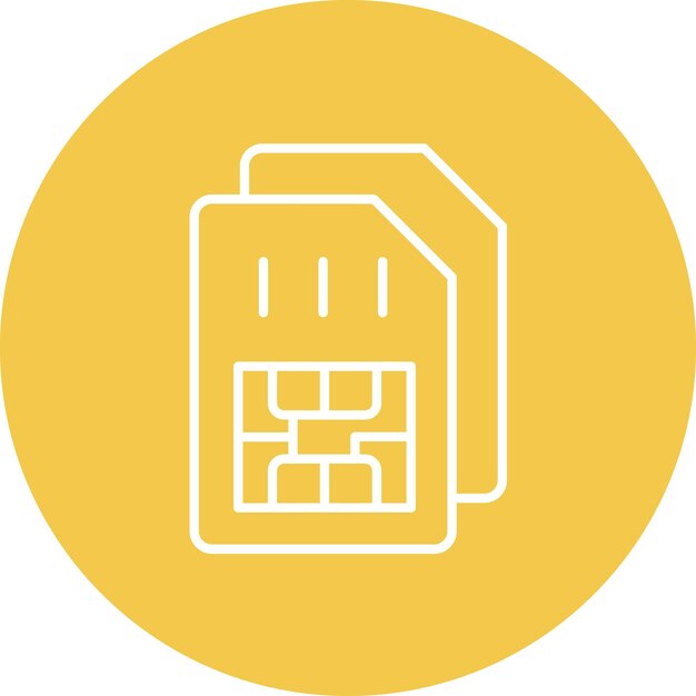 Imagen vectorial del icono de la tarjeta SIM Se puede utilizar para la tecnología