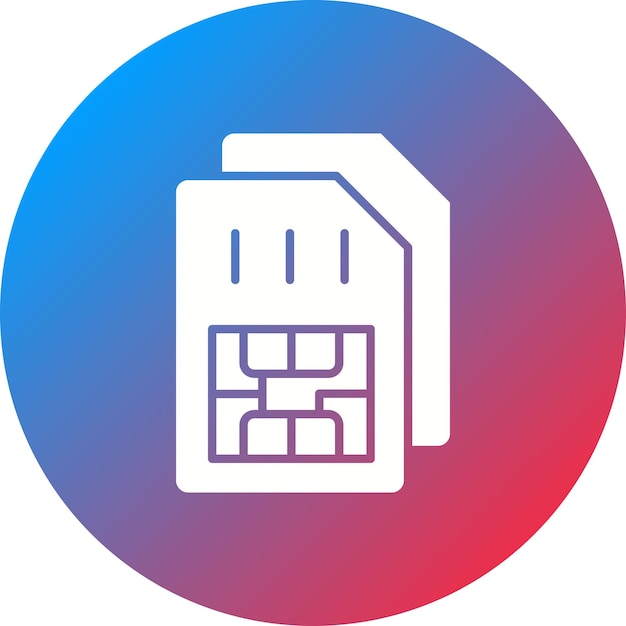 Imagen vectorial del icono de la tarjeta SIM Se puede utilizar para la tecnología