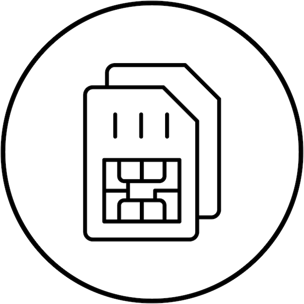 Imagen vectorial del icono de la tarjeta SIM Se puede utilizar para la tecnología