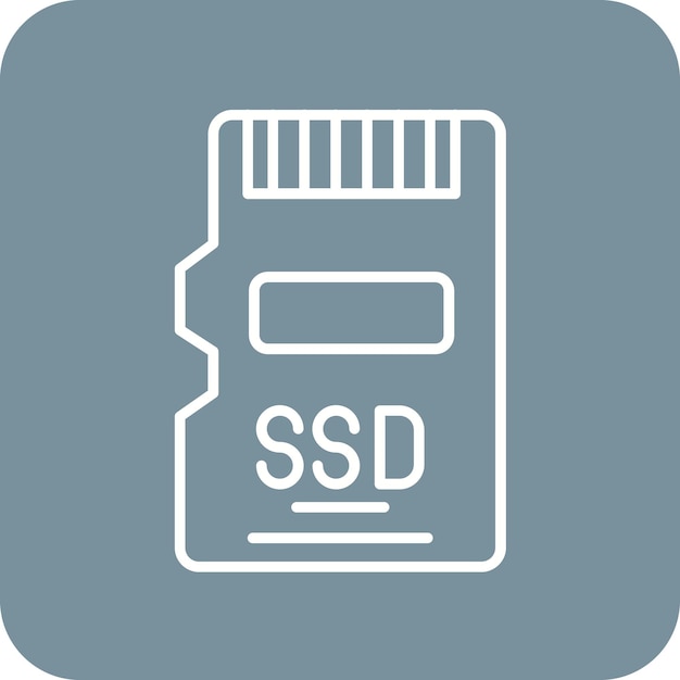Imagen vectorial del icono de la tarjeta SSD Se puede utilizar para la tecnología