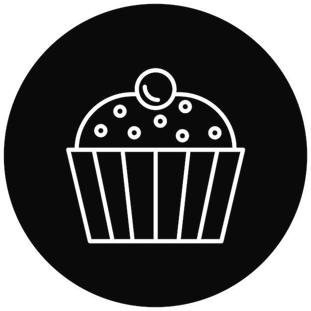 Imagen vectorial del icono de la tarta se puede usar para dulces y caramelos