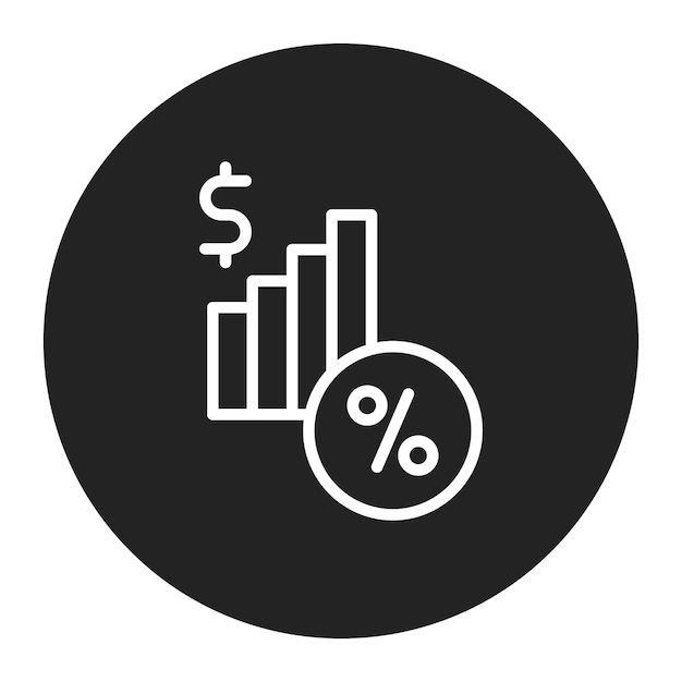 Imagen vectorial del icono de la tasa de interés Se puede utilizar para el préstamo