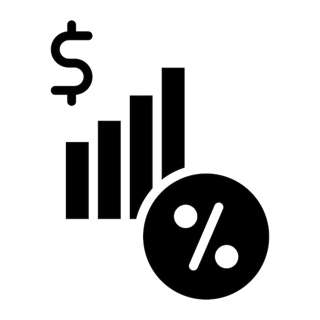 Imagen vectorial del icono de la tasa de interés Se puede utilizar para el préstamo