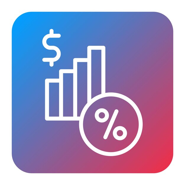 Imagen vectorial del icono de la tasa de interés Se puede utilizar para el préstamo