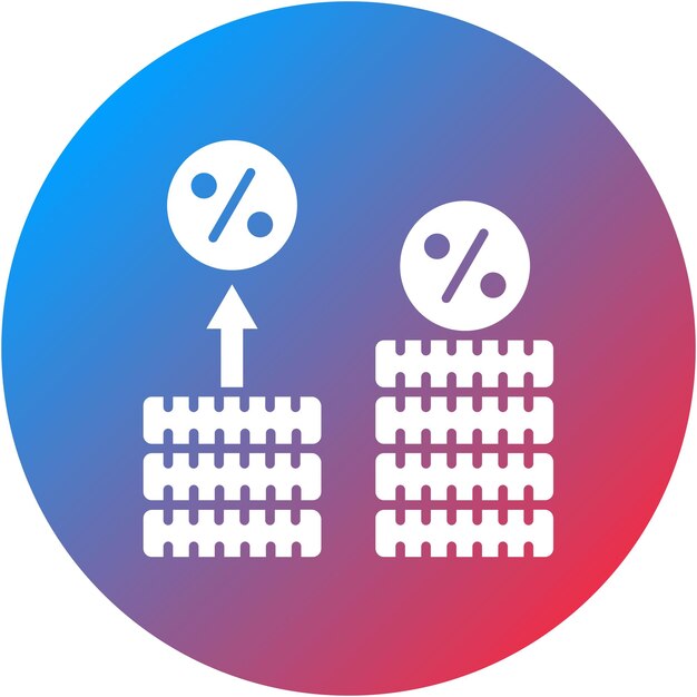 Imagen vectorial del icono de las tasas de interés Puede utilizarse para Fintech