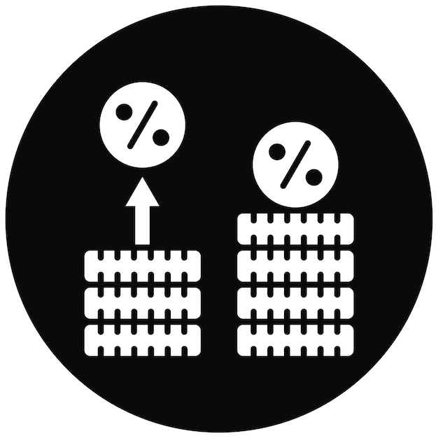 Imagen vectorial del icono de las tasas de interés Puede utilizarse para Fintech