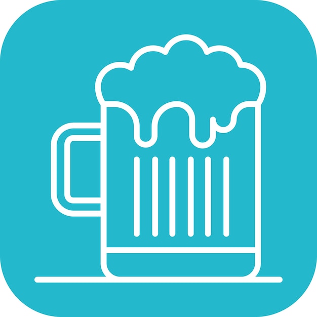 Imagen vectorial del icono de la taza de cerveza Se puede usar para el Día del Padre