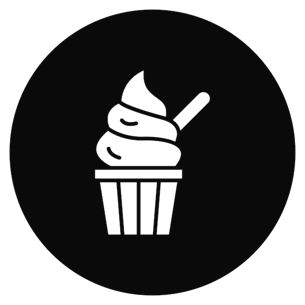 Imagen vectorial del icono de la taza de helado Se puede usar para el verano