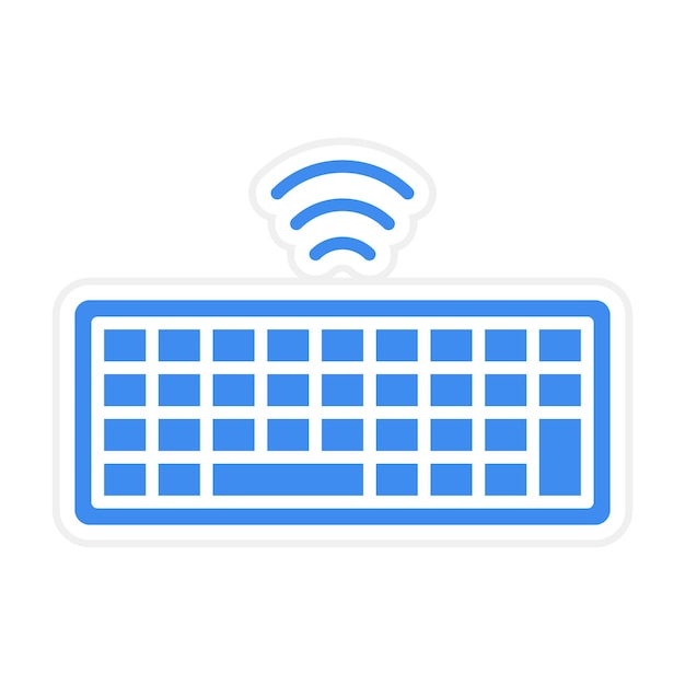 Imagen vectorial del icono del teclado inalámbrico Se puede utilizar para computadoras y hardware