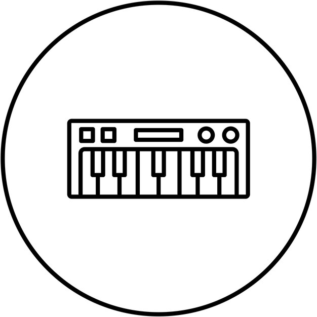 Imagen vectorial del icono del teclado del piano Se puede usar para cumpleaños