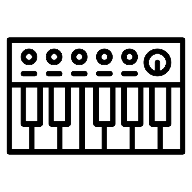 Imagen vectorial del icono del teclado Se puede usar para Rock and Roll