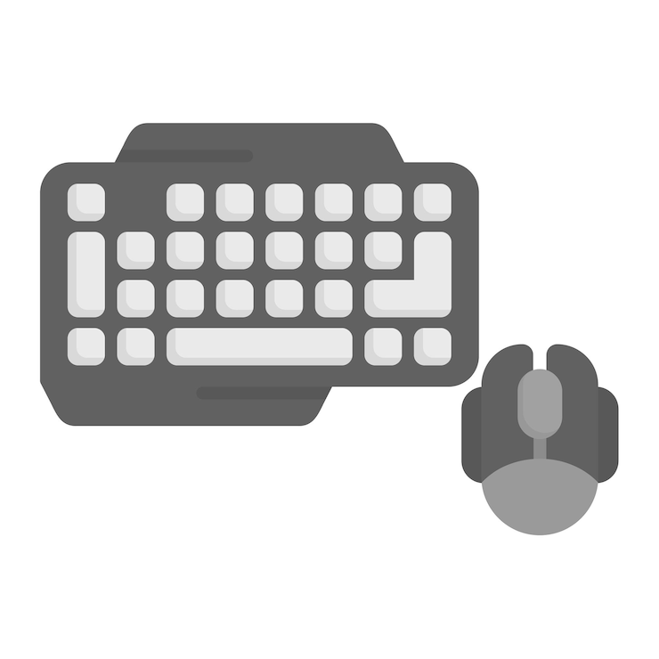 Vector imagen vectorial del icono del teclado y el ratón de juegos se puede usar para el cyber monday