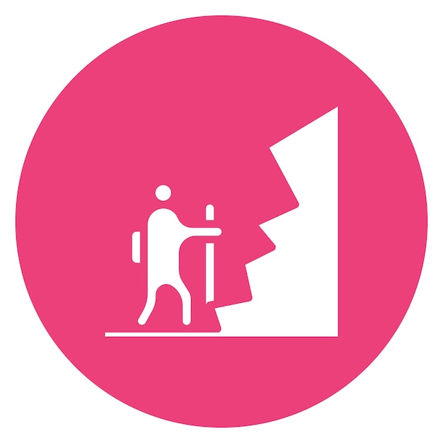 Imagen vectorial del icono de la técnica de escalada Se puede utilizar para la escalada en roca