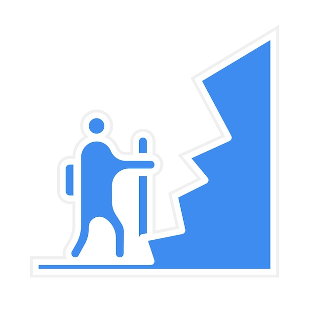 Imagen vectorial del icono de la técnica de escalada Se puede utilizar para la escalada en roca