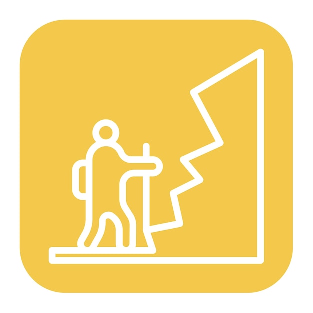 Imagen vectorial del icono de la técnica de escalada Se puede utilizar para la escalada en roca