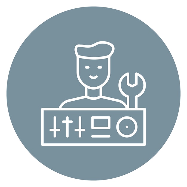 Imagen vectorial del icono del técnico de sonido Se puede utilizar para el periodismo