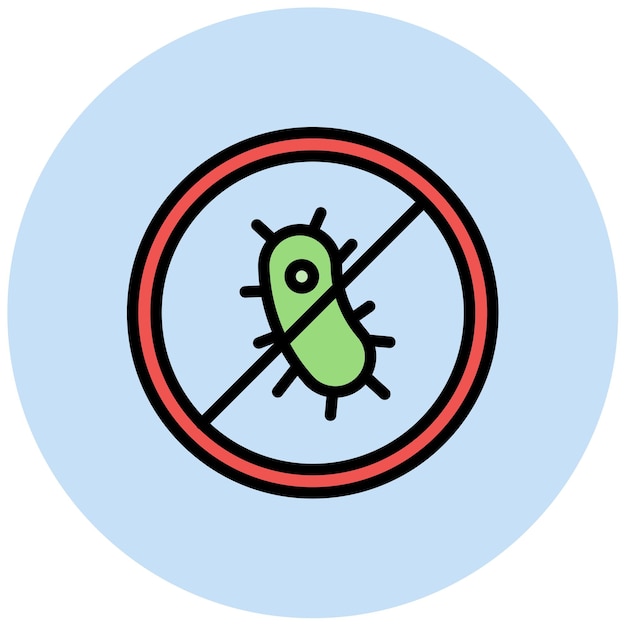 Imagen vectorial del icono de la tela antibacteriana Se puede utilizar para las características de la tela