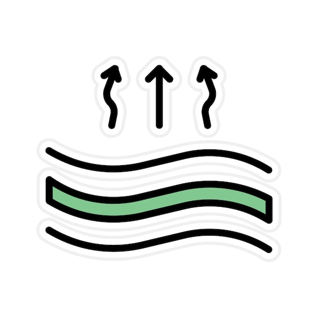 Imagen vectorial del icono de la tela respirable Se puede utilizar para las características de la tela