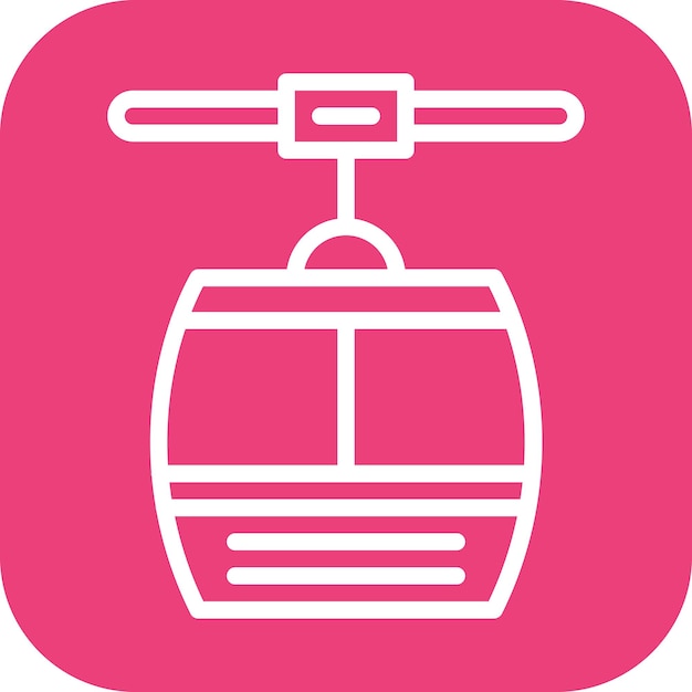 Imagen vectorial del icono del teleférico Se puede usar para la estación de esquí