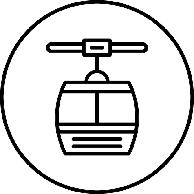 Imagen vectorial del icono del teleférico Se puede usar para la estación de esquí