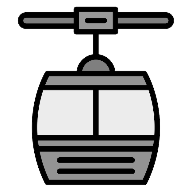 Imagen vectorial del icono del teleférico Se puede usar para la estación de esquí