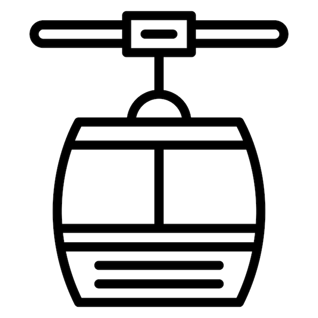 Imagen vectorial del icono del teleférico Se puede usar para la estación de esquí