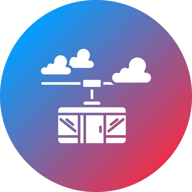 Imagen vectorial del icono del teleférico Se puede usar para el parque temático