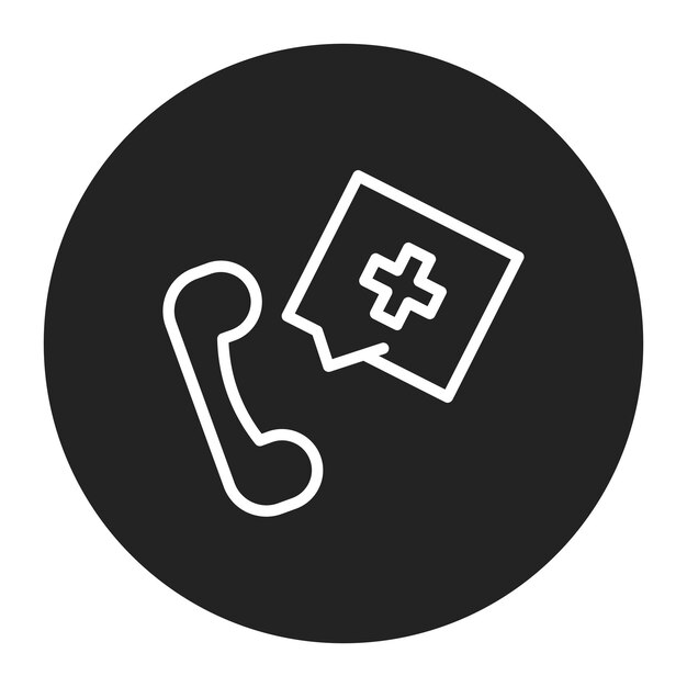 La imagen vectorial del icono del teléfono de emergencia se puede utilizar para el rescate y la respuesta