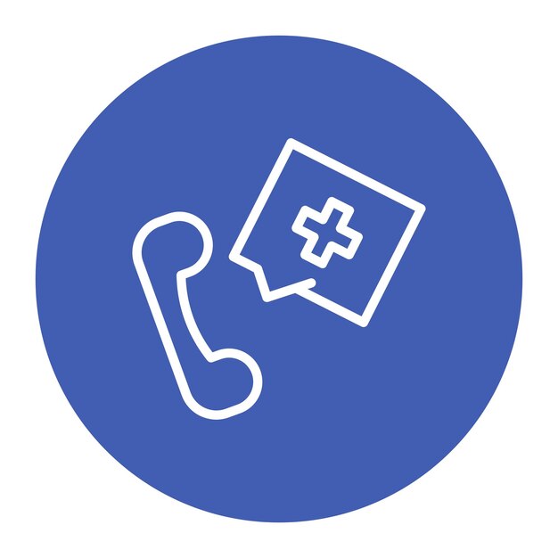La imagen vectorial del icono del teléfono de emergencia se puede utilizar para el rescate y la respuesta