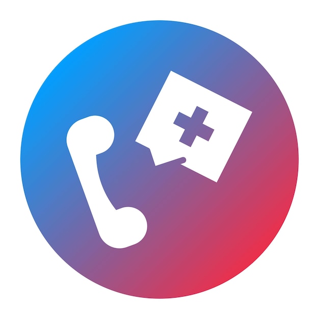 La imagen vectorial del icono del teléfono de emergencia se puede utilizar para el rescate y la respuesta