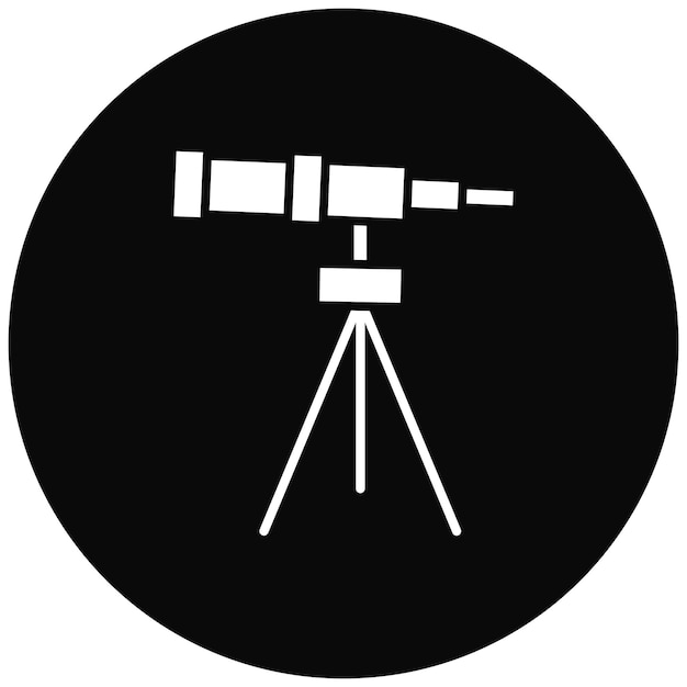 La imagen vectorial del icono del telescopio se puede utilizar para la tecnología espacial