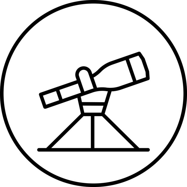 La imagen vectorial del icono del telescopio se puede utilizar para el tiro con arco