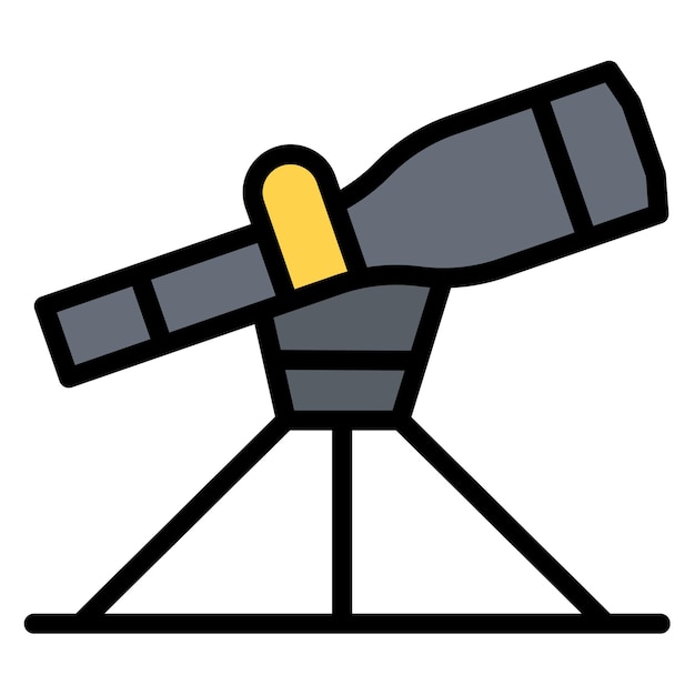 La imagen vectorial del icono del telescopio se puede utilizar para el tiro con arco
