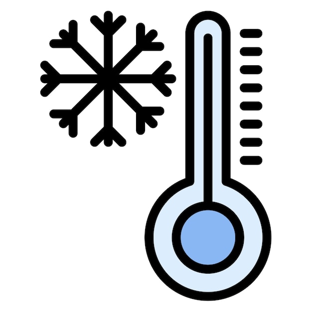 Imagen vectorial del icono de temperatura Se puede utilizar para la estación de esquí