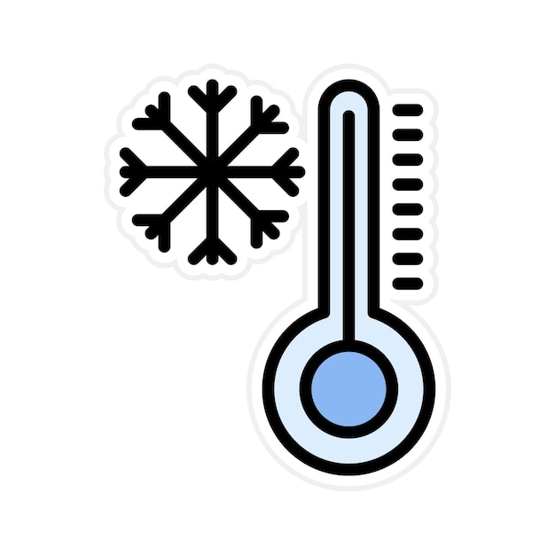 Imagen vectorial del icono de temperatura Se puede utilizar para la estación de esquí