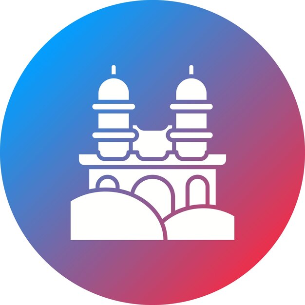 Imagen vectorial del icono del templo del desierto Se puede usar para In The Wild