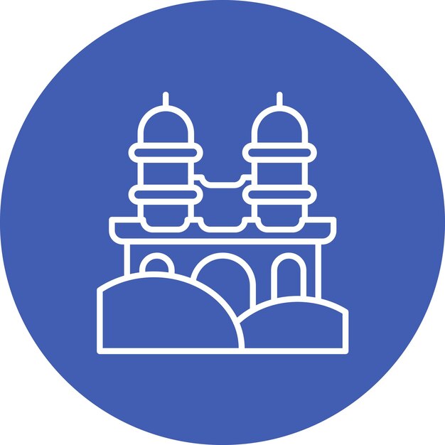 Imagen vectorial del icono del templo del desierto Se puede usar para In The Wild