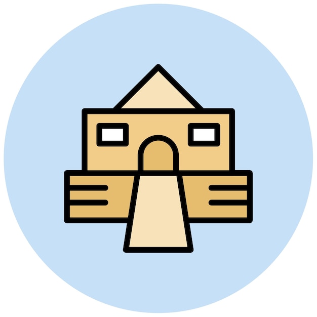 Imagen vectorial del icono del templo de Mentuhotep Se puede usar para Egipto