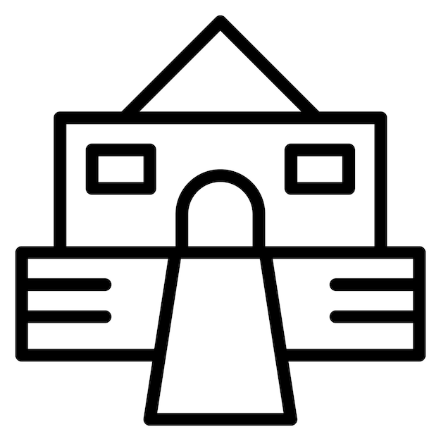 Imagen vectorial del icono del templo de Mentuhotep Se puede usar para Egipto