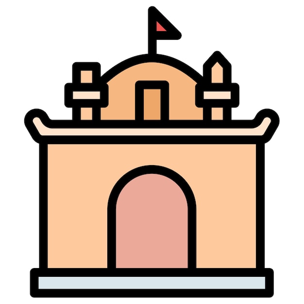 Imagen vectorial del icono del templo Se puede usar para el Carnaval