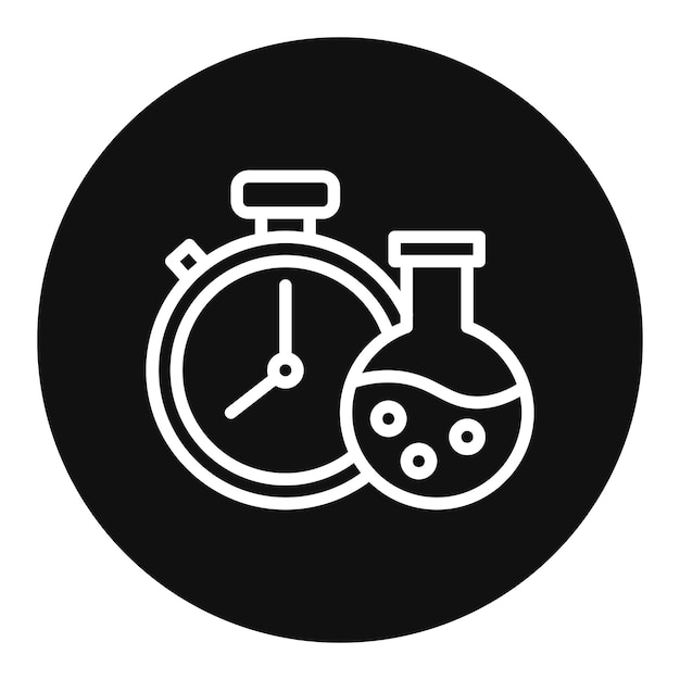 Imagen vectorial del icono del temporizador del laboratorio Se puede utilizar para el laboratorio virtual