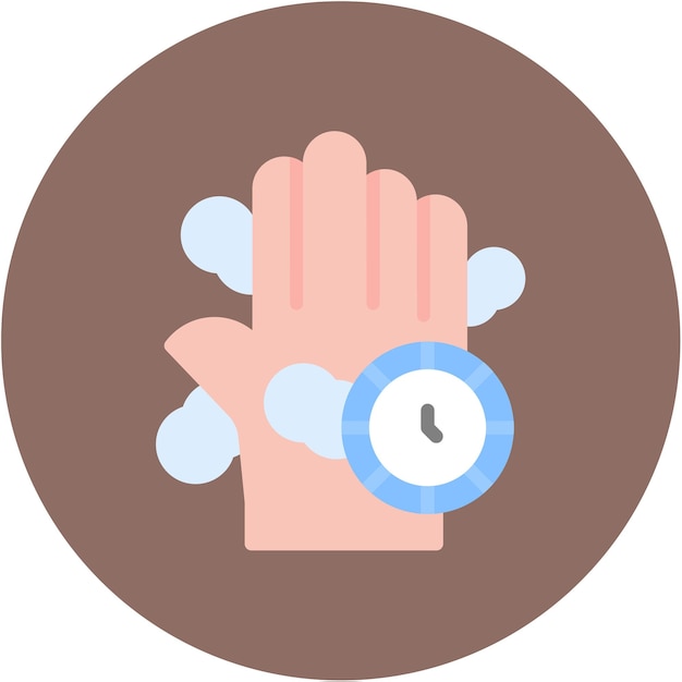 Imagen vectorial del icono del temporizador de lavado de manos Se puede utilizar para enfermedades infecciosas