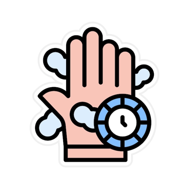 Imagen vectorial del icono del temporizador de lavado de manos Se puede utilizar para enfermedades infecciosas