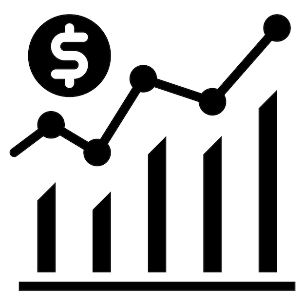 Imagen vectorial del icono de las tendencias del mercado Se puede utilizar para el rendimiento empresarial