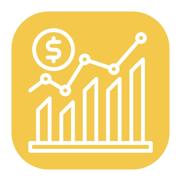 Imagen vectorial del icono de las tendencias del mercado Se puede utilizar para el rendimiento empresarial
