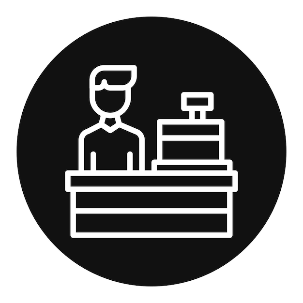 Imagen vectorial del icono del tendero Se puede utilizar para el supermercado