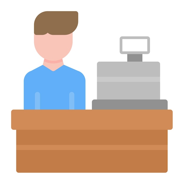 Imagen vectorial del icono del tendero Se puede utilizar para el supermercado