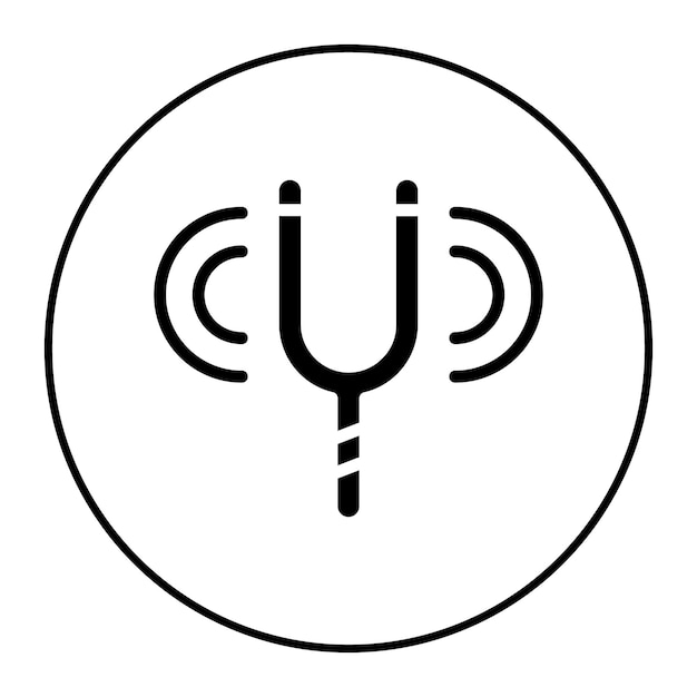 Imagen vectorial del icono del tenedor de afinación Puede utilizarse para la ciencia